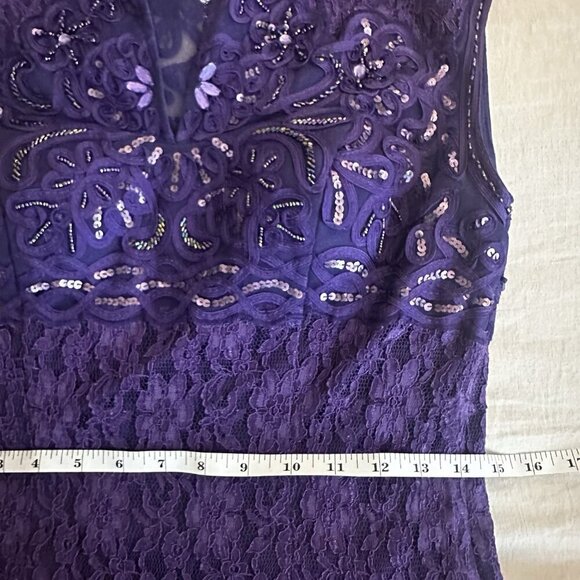 Sue Wong Nocturne Dress Size 8 Purple Beaded Corset Sequin Cocktail Goth Fairy - Picture 14 of 16
